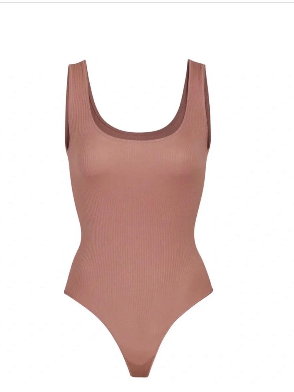 SKIMS Ribbed Scoop One-Piece Swimsuit - Rose Taupe